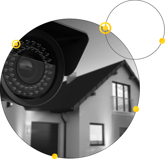 Security Camera with a house in the background